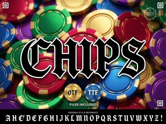 Chips Typeface: Bold Blackletter for Campaigns