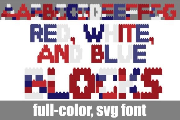 Red, White, and Blue Blocks Typeface for Bold Branding