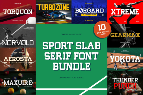Sport Slab Serif Bundle: Bold Fonts for Branding