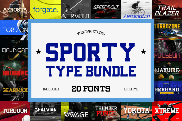 Sporty Type Bundle: Bold Fonts for Action Brands
